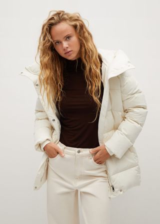 Mango + Feather Down Hooded Coat