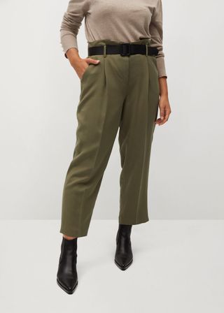Violeta by Mango + Tapered Fit Cropped Pants