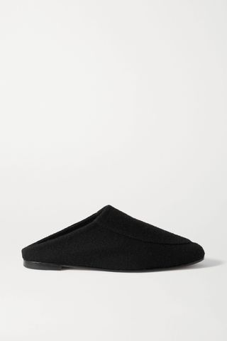 Porte & Paire + Shearling-Lined Felt Slippers