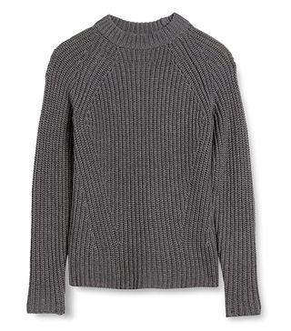 Goodthreads + Cotton Half-Cardigan Stitch Mock Neck Sweater