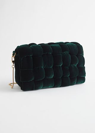 & Other Stories + Quilted Velvet Clutch Bag