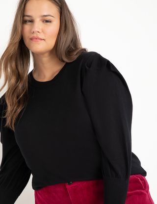 Eloquii + Pleated Sleeve Sweater