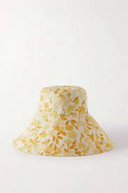 Peony + Yellow Daffodil Aftersun Floral Print Linen-Canvas Sunhat