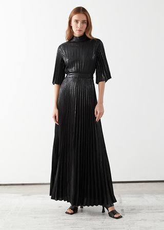 & Other Stories + Belted Pleated Maxi Dress