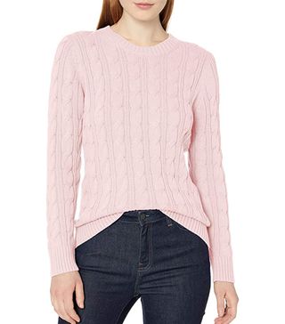 Amazon Essentials + Long-Sleeve 100% Cotton Cable Crewneck Sweater