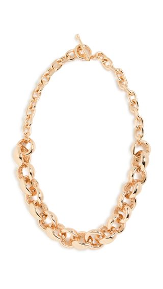 Kenneth Jay Lane + Gold Round Links Toggle Necklace