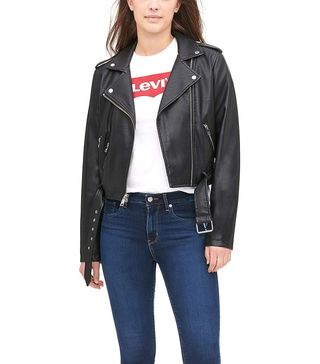 Levi's + Faux Leather Belted Motorcycle Jacket