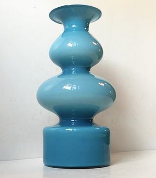 Holmegaard + Danish Midcentury Baby Blue Carnaby Vase