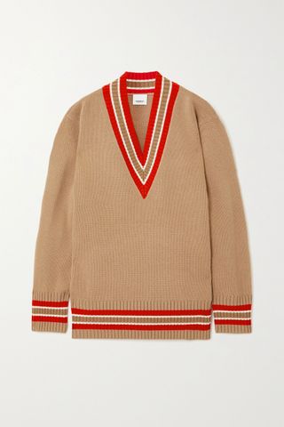 Burberry + Oversized Striped Wool Sweater