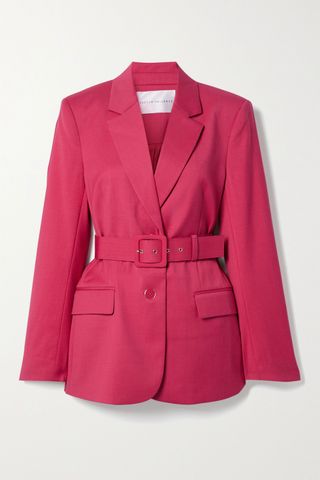 Rebecca Vallance + Dallas Belted Wool-Blend Blazer