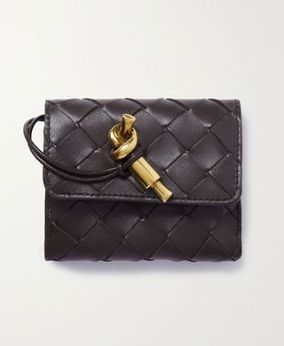 Bottega Veneta + Andiamo Embellished Intrecciato Leather Cardholder
