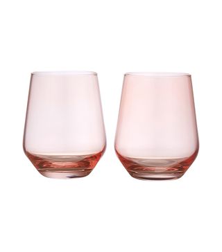 Estelle Colored Glass + Set of 2 Stemless Wineglasses