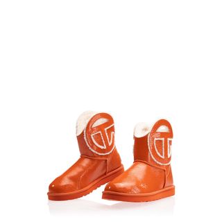 Telfar x UGG + Logo Mini Crinkle Boots in Spicy Pumpkin