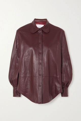 Pushbutton + Paneled Leather Shirt