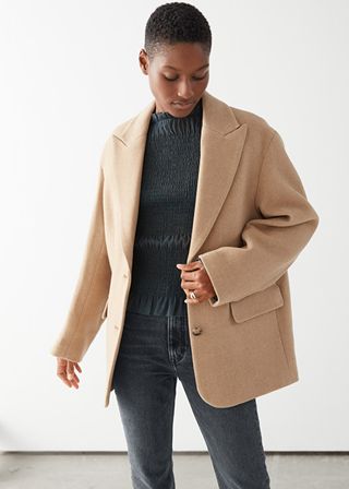 
Other Stories + Oversized Wool Blend Tailored Blazer