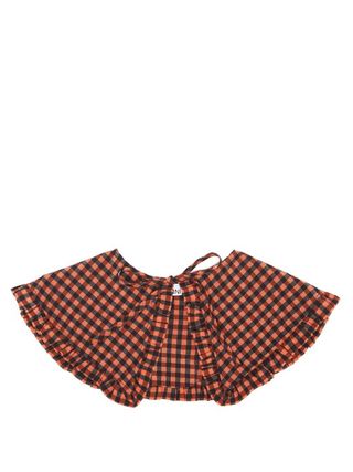 Ganni + Frilled Seersucker-Gingham Chelsea Collar