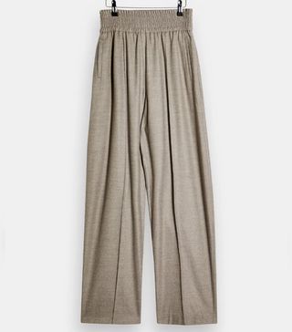 Topshop + Beige Flannel Trousers