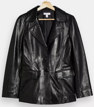 Topshop + Black Leather Blazer