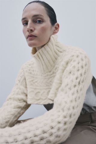 Zara + Cable-Knit Arm Warmers