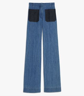 Victoria Beckham + High-Waisted Patch Pocket Jean in 70s Wash -