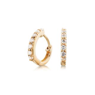 Lily & Roo + Gold Diamond Style Huggie Hoop Earrings