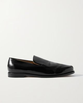 Khaite + Alessio Glossed-leather Loafers