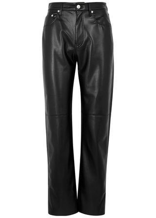 Nanushka + Vinni Black Faux Leather Pants