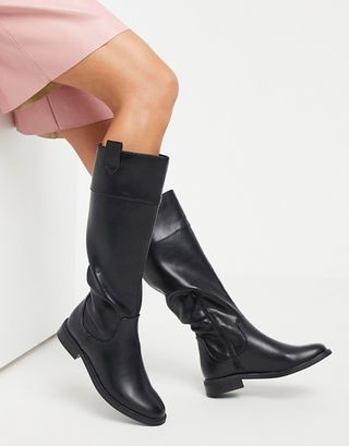 Asos Design + Carrie Flat Riding Knee Boots