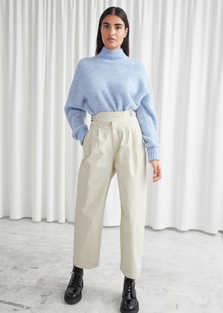& Other Stories + Pleated Vintage Waistband Cotton Trousers