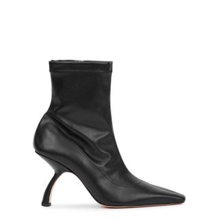 Piferi + Merlin 90 Black Vegan Leather Ankle Boots