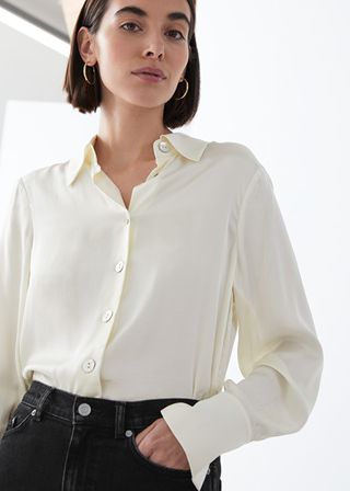 & Other Stories + Shell Button Satin Blouse
