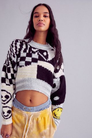 Urban Outfitters + Lennon Jacquard Cropped Sweater