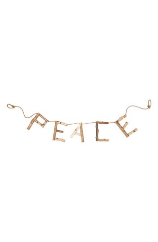 Creative CO-OP + Birch Wood Peace Banner