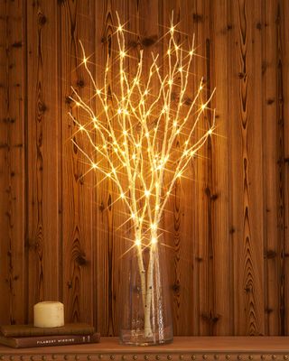 Hairui + Lighted Artificial Twig Birch Tree Branch With Fairy Lights