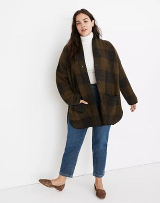Madewell + Buffalo Check Sweater Coat
