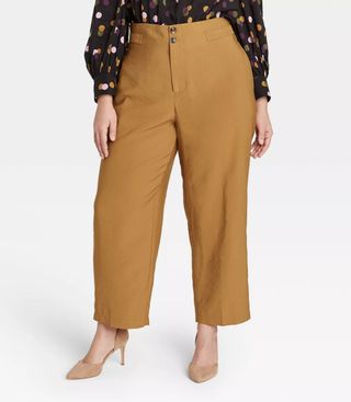 Who What Wear Collection + High-Rise Relaxed Fit Trousers