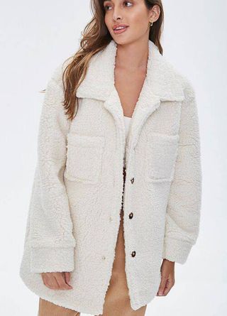 Forever 21 + Faux Shearling Drop-Sleeve Jacket