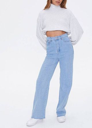 Forever 21 + Raw-Cut Wide-Leg Jeans