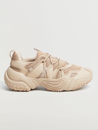 Mango + Lace-Up Panel Sneakers