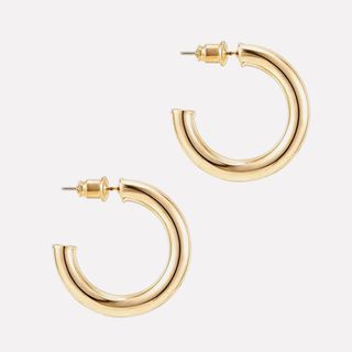 Pavoi + 14k Gold Colored Lightweight Chunky Open Hoops
