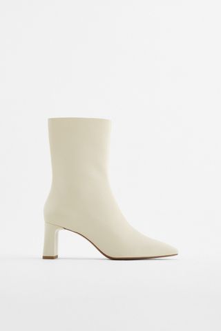 Zara + Soft Leather High Heeled Ankle Boots