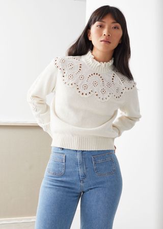 & Other Stories + Wool Blend Scalloped Sweater