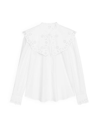 Arket + Embroidered Wide Collar Blouse
