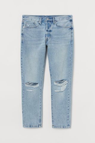 H&M + Slim Straight Cropped Jeans