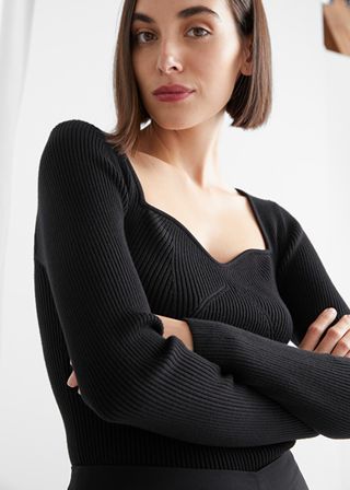 
Other Stories + Fitted Sweetheart Neck Rib Top