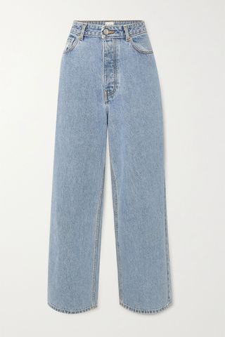 Ganni + High-Rise Wide-Leg Jeans