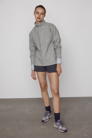 Zara + Back Pleat Soft Sweatshirt