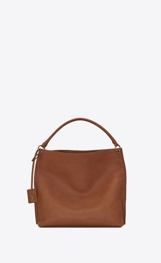 Saint Laurent + Tag Hobo Bag in Smooth Saddle Leather