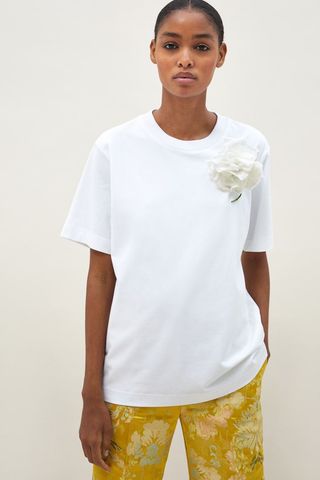 H&M + Flower-Brooch T-Shirt