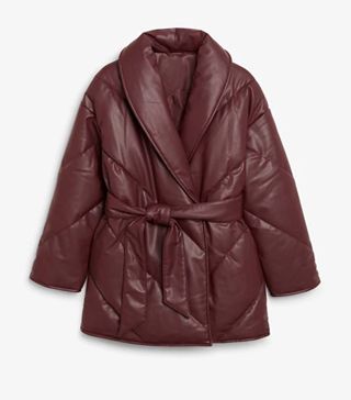 Monki + Faux Leather Coat